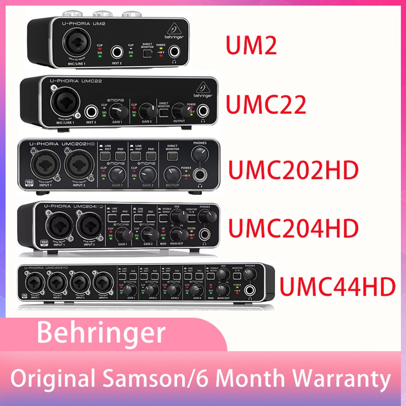 Original-Behringer-U-Phoria-UM2-UMC22-USB-Audio-Interface-Pre-amplifier ...