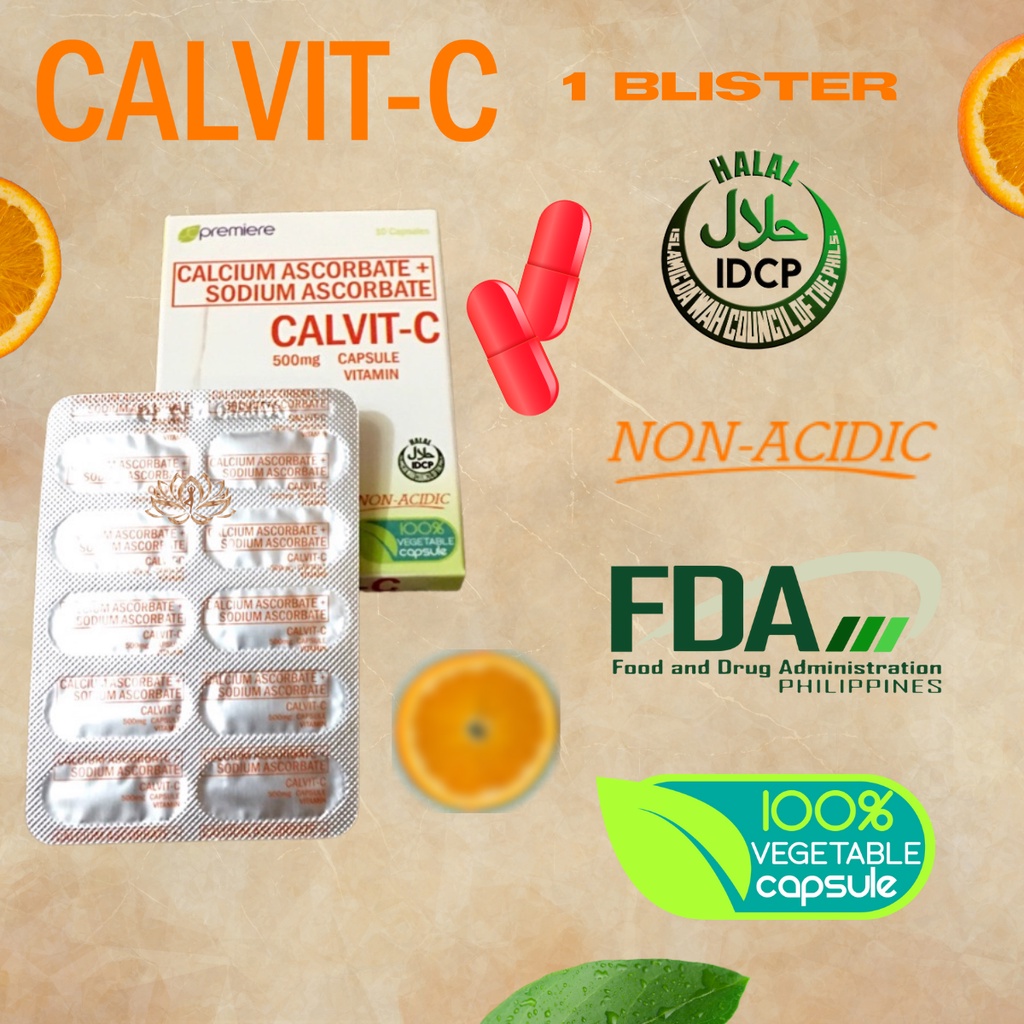 CalvitC Calcium Ascorbate + Sodium Ascorbate 500mg l 10 Capsule / 1