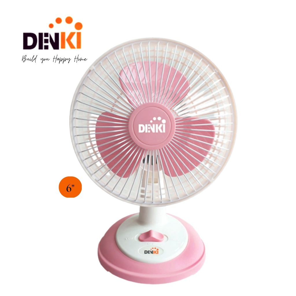 Denki Mini Desk Fan, 6 inches (Pink) *NEW ITEM* Shopee Philippines