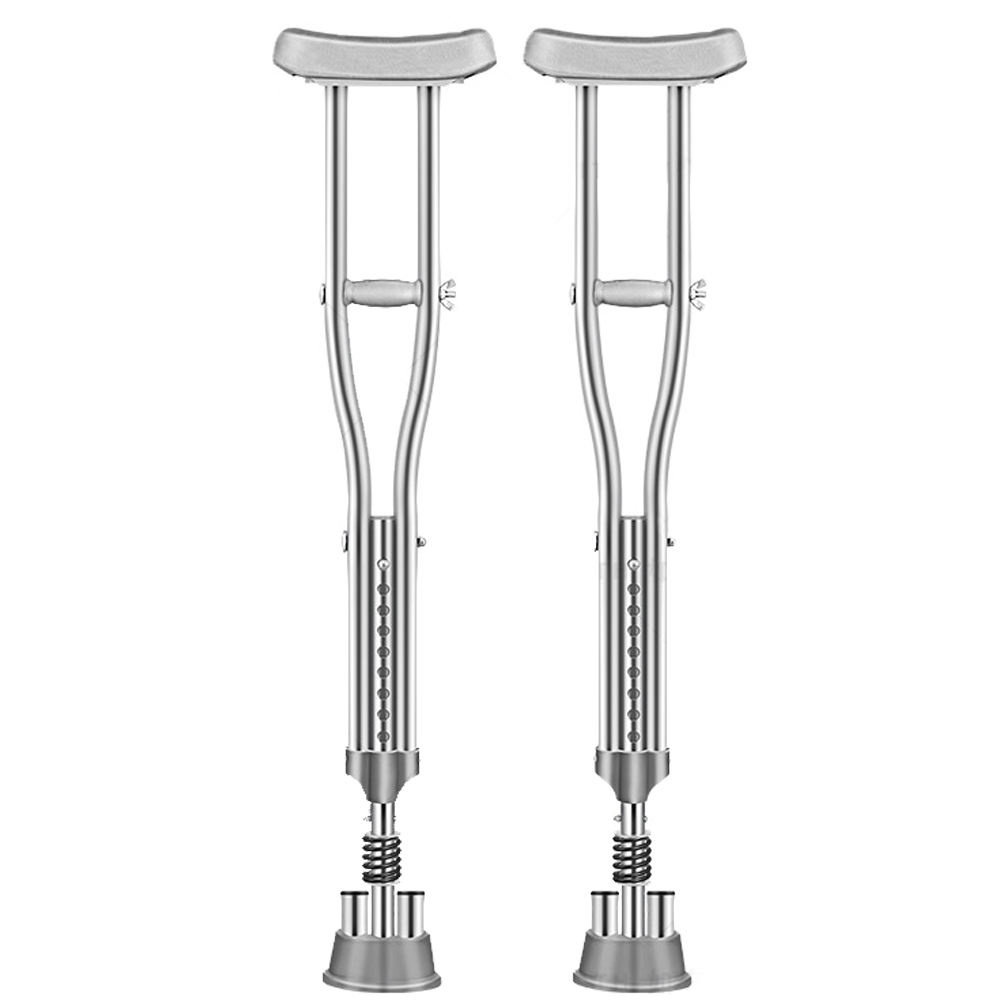 Saklay Crutch Walking Aid for Adult Adjustable Stainless Steel Spring