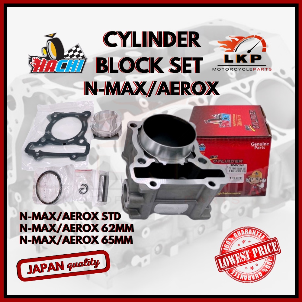 HACHI CYLINDER BLOCK SET N MAX AEROX STD 62MM 65MM MOTORCYCLE PARTS