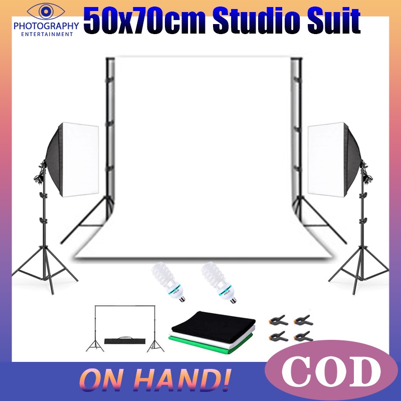 PGE Studio 50x70cm Softbox,200cm Stand,135W Bulb, 210cm Light Stand for