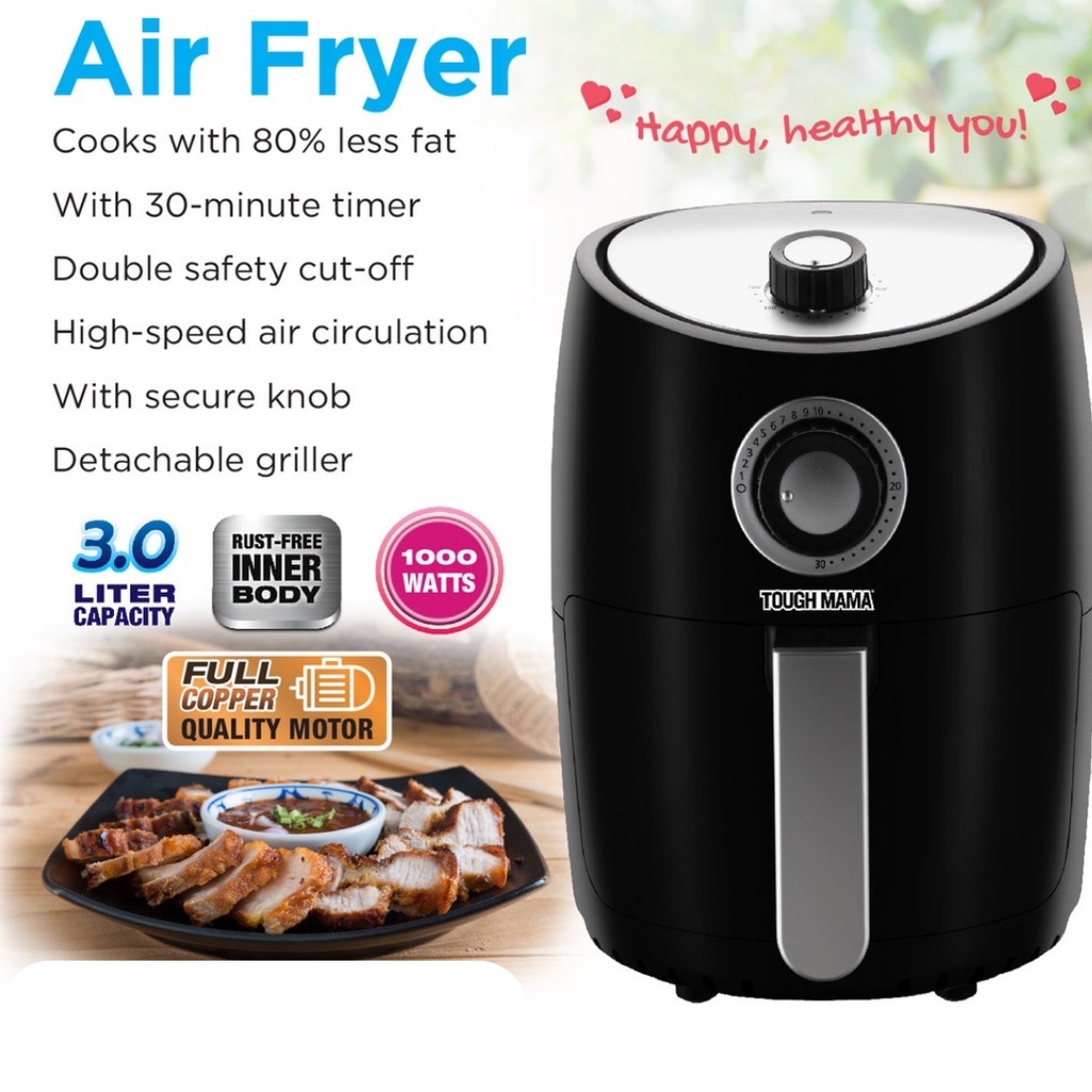 Tough Mama NTM-AF3 Air Fryer 3L Black Air Fryer with Timer | Shopee ...