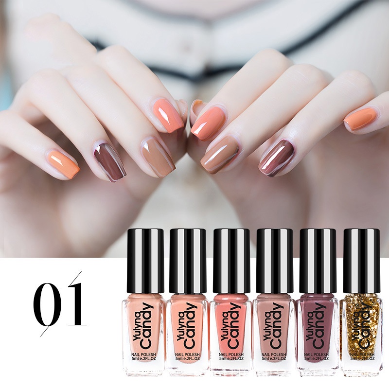 Yulyna 6pcs Set Lasting Bright Candy Colors Nail Polish 5ml*6pcs 