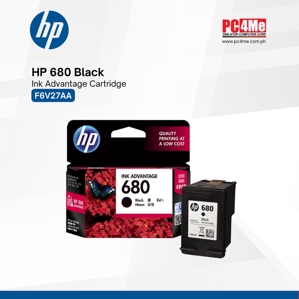 HP 680 Black Ink Cartridge (F6V27AA) Shopee Philippines