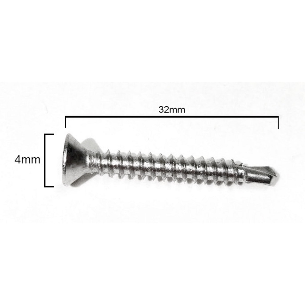 self-drill-flat-head-screw-stainless-steel-ss410-4x32mm-100pcs