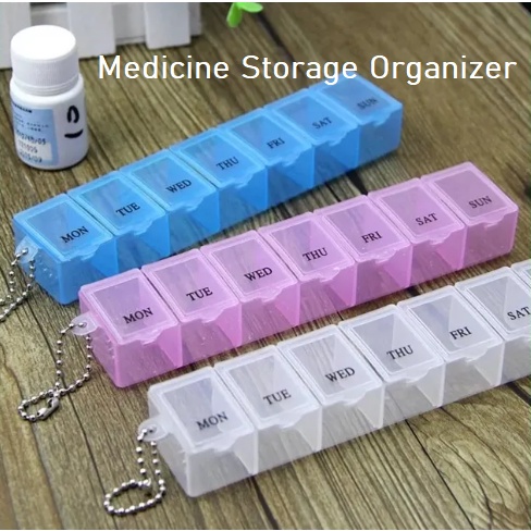 SC Medicine Storage Organizer 7 Days Pill Box Holder Portable Tablet ...