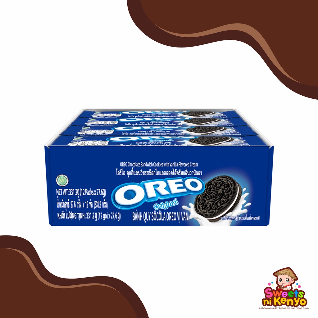 Oreo Original Chocolate Sandwich Cookies With Vanilla Flavored Cream 276g X 12 Packs Shopee 3724