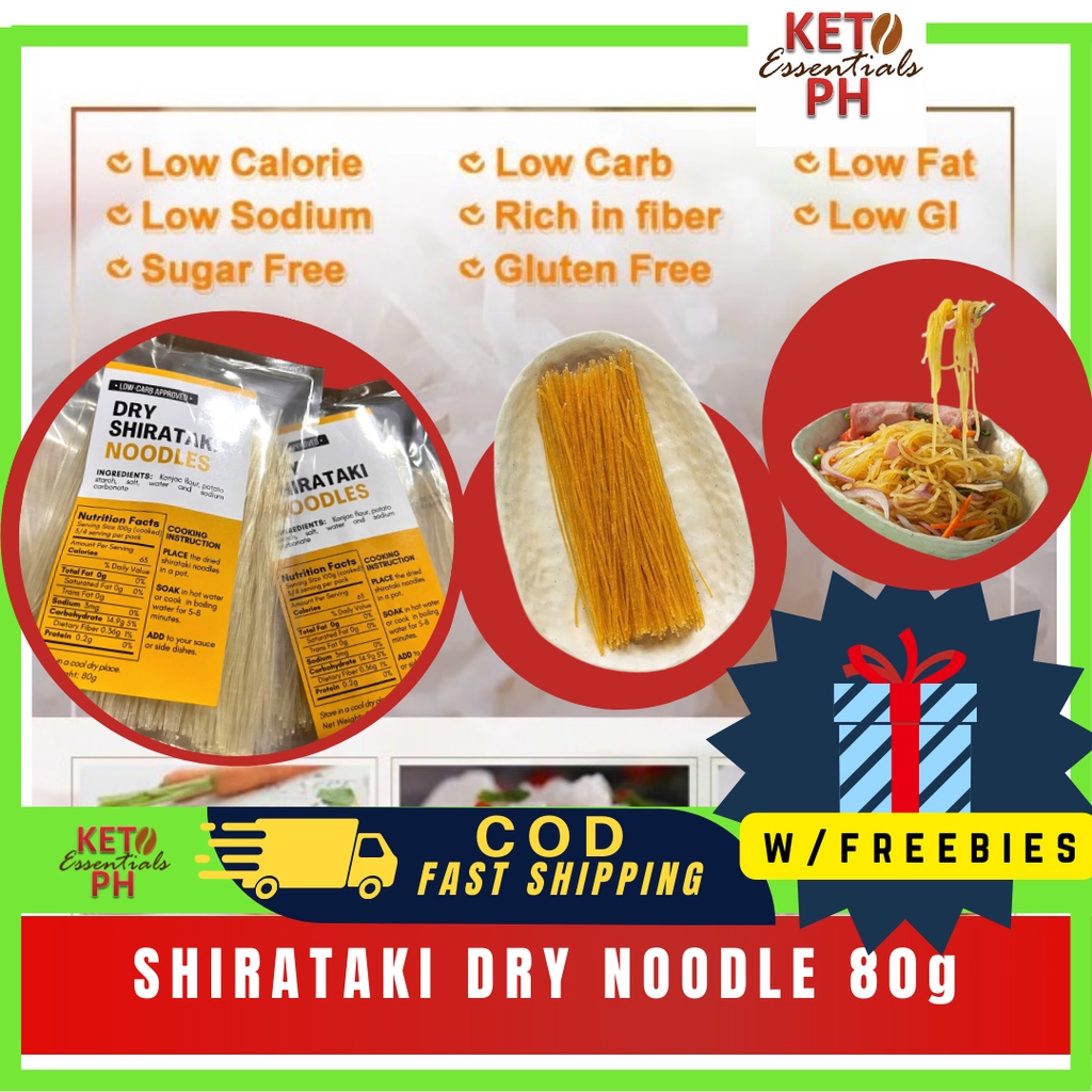 Lowcarb Dry Noodles Shirataki Dry Noodles 80g Low calories Shopee