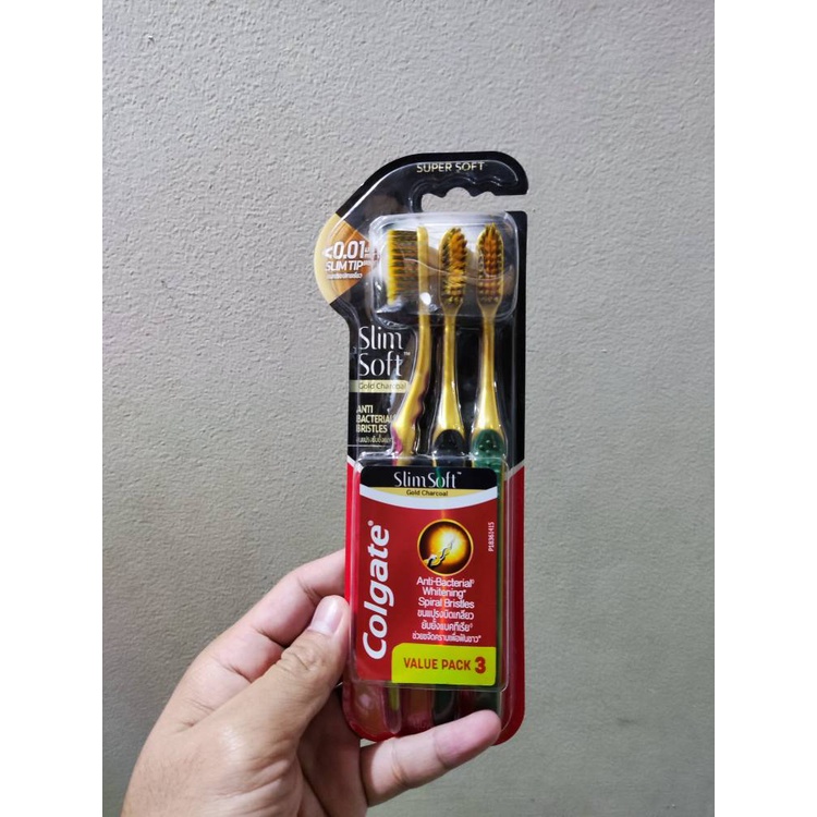 Colgate SlimSoft Charcoal Gold Toothbrush Value Pack | Shopee Philippines