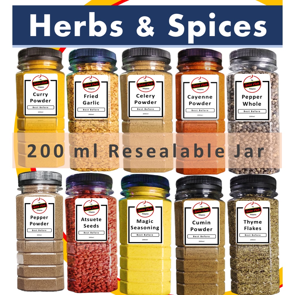 Herbs and spices (200ml reaselable jar) Shopee Philippines
