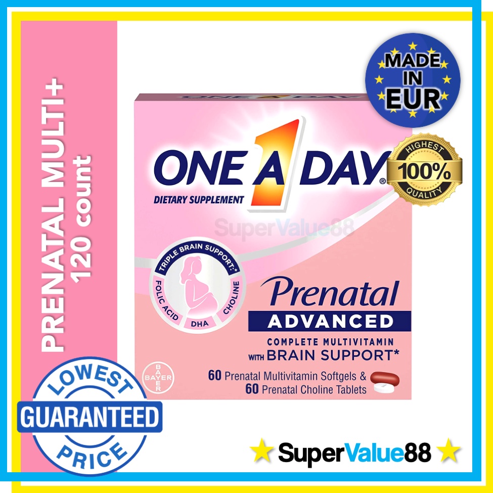 One A Day Women's Prenatal Advanced Complete Multivitamin & Brain Dev't Choline Folic Acid DHA