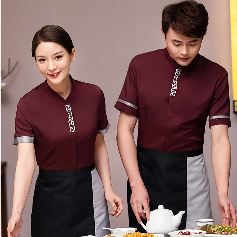 Ready Stock Highend hotel work uniform suit shortsleeved unisex