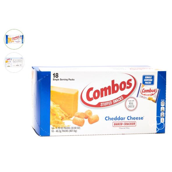 Combos Cheddar Cheese Baked Cracker 18 x 48.2g Shopee Philippines
