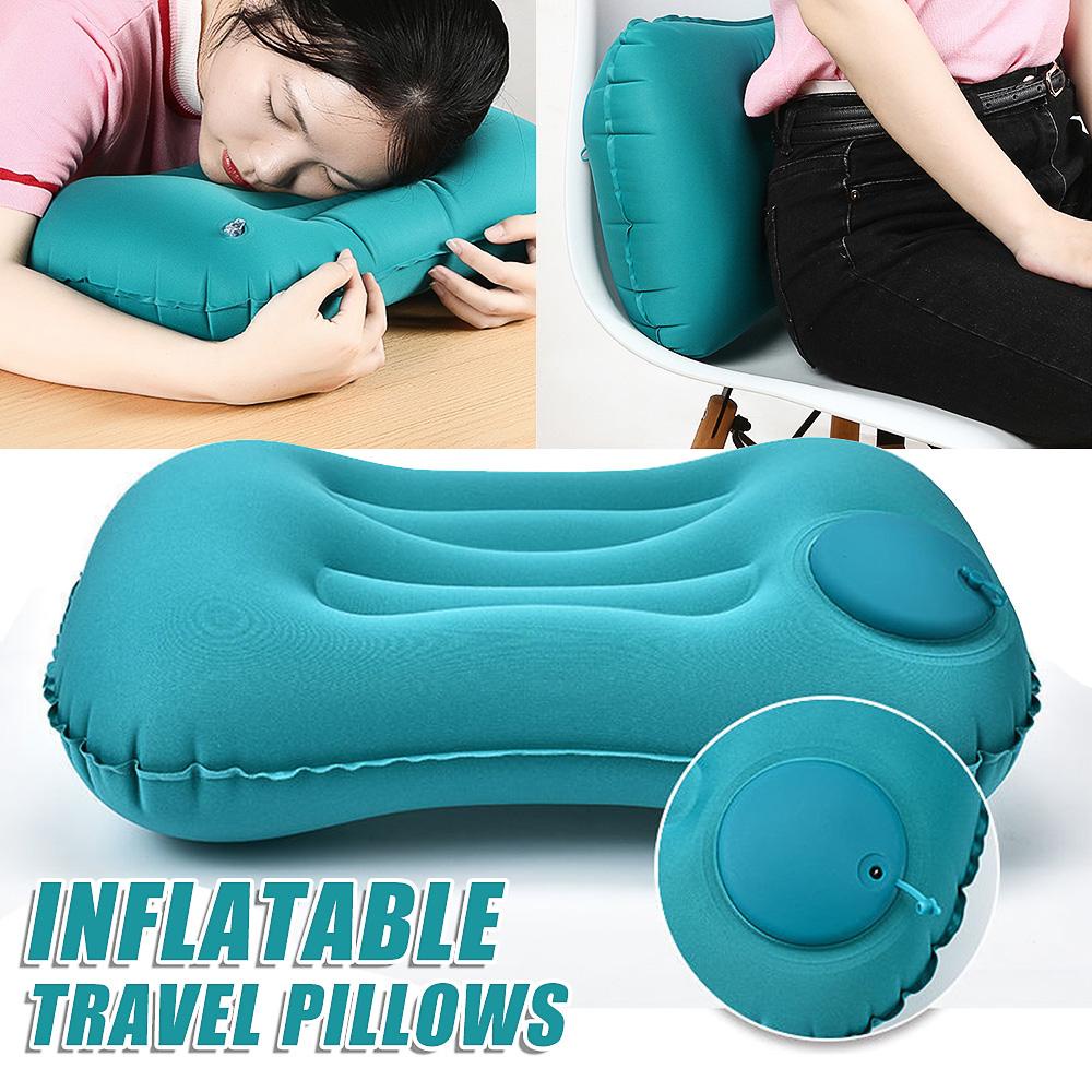Inflatable Travel Pillow Press Type Inflatable Pillow Outdoor Camping Portable Comfortable Shopee Philippines