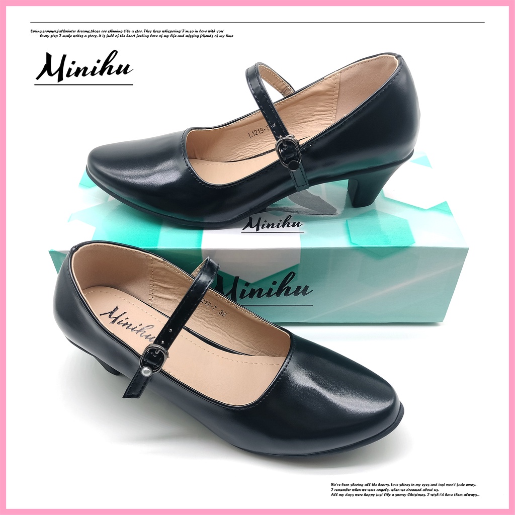 BEA Black School Shoes Office Shoes Heels For Ladies 1219 Shopee Philippines