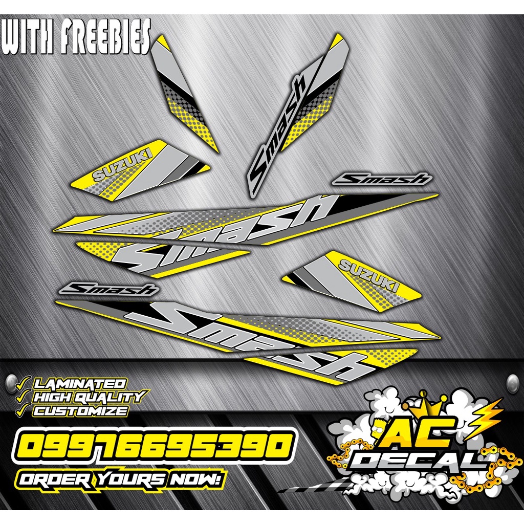 SUZUKI SMASH 2022 STOCK DECALS W/FREEBIE STICKER | Shopee Philippines