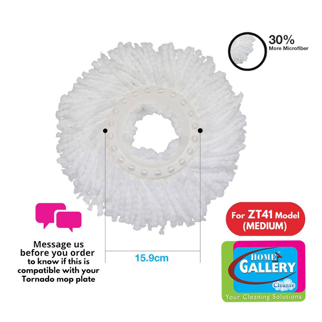 Home Gallery ZT41 Tornado Mop Microfiber Mophead Refill (for ZT41