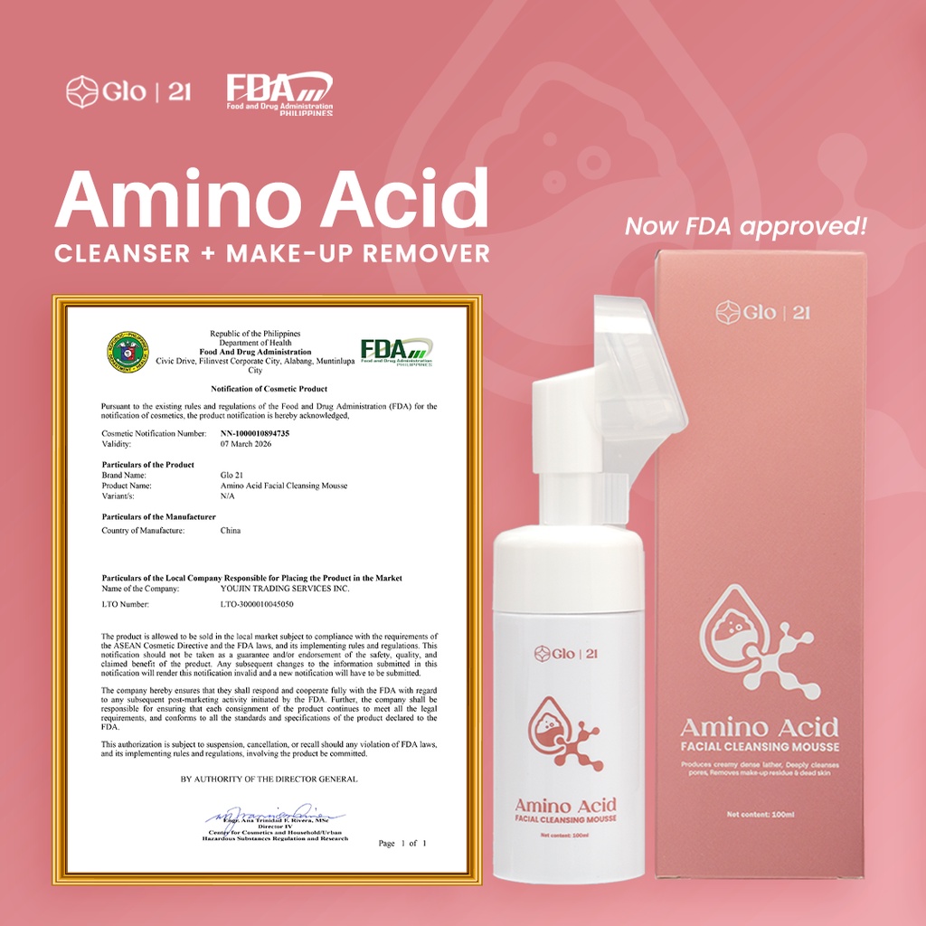 GLO21 Amino Acid Facial Cleansing MousseGentle FoamMilk Deep Cleansing