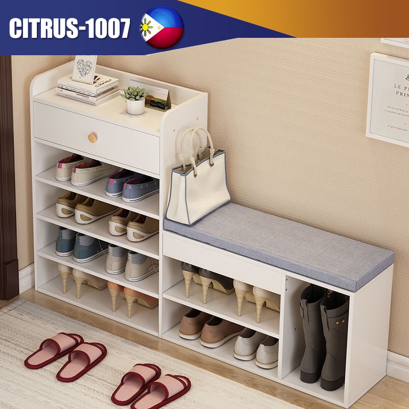 Wooden Lshaped shoe with buffer shoe rack Shoe and