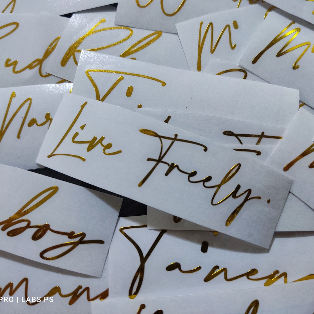 CUSTOMIZED DIE CUT VINYL/DECAL NAME/LABEL STICKER WATERPROOF 100% ...