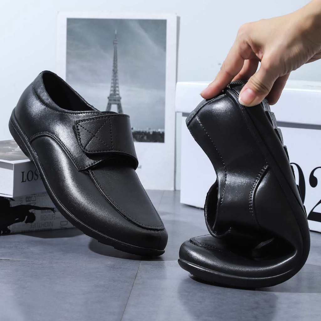 HF kids black shoes school shoes for boys ( Rubberweighty) cod 608