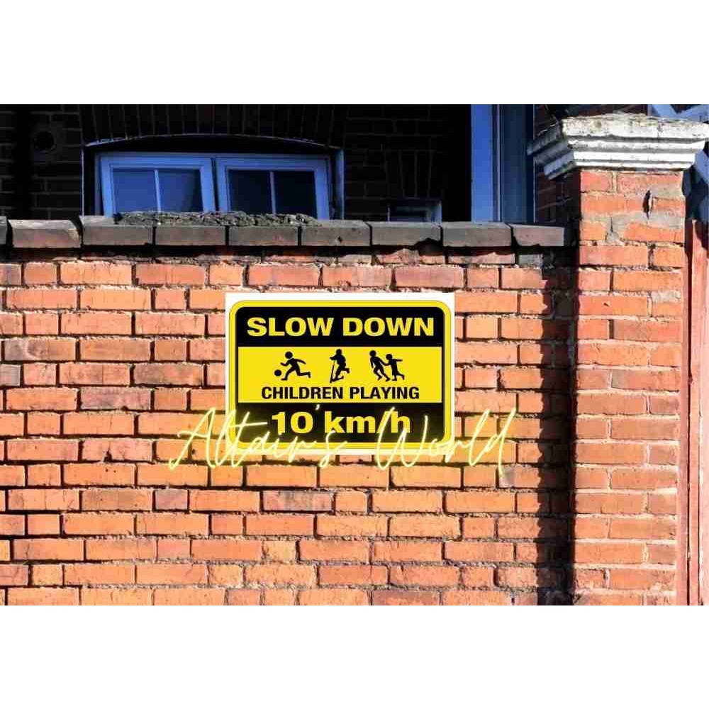 Slow Down Signage | Safety Street Road Warning Sign | School Zone ...