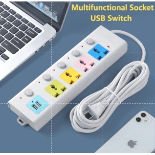 Independent Switch Charge Colorful Extension Socket001-2500W Universal ...