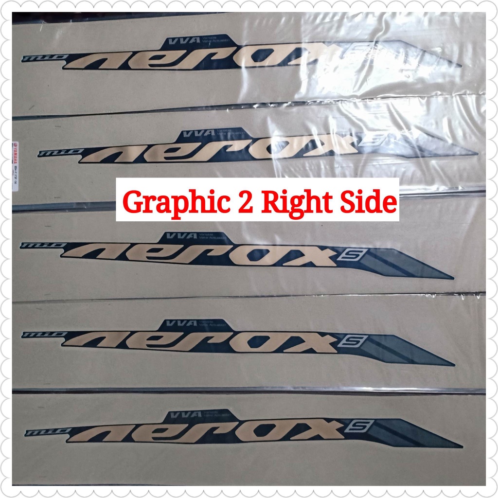DECALS/STICKER FOR COVER SIDE 3 AND 4 MATTE BLACK/GOLD FOR AEROX V2 Y ...