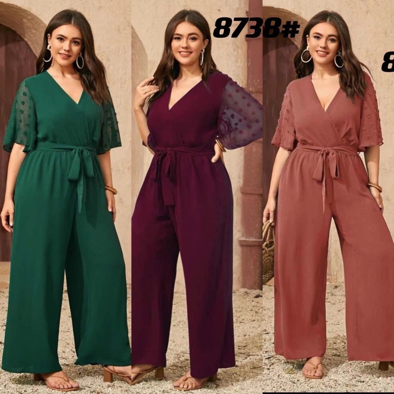 formal plus size jumpsuit fashion fit fit XL Shopee Philippines