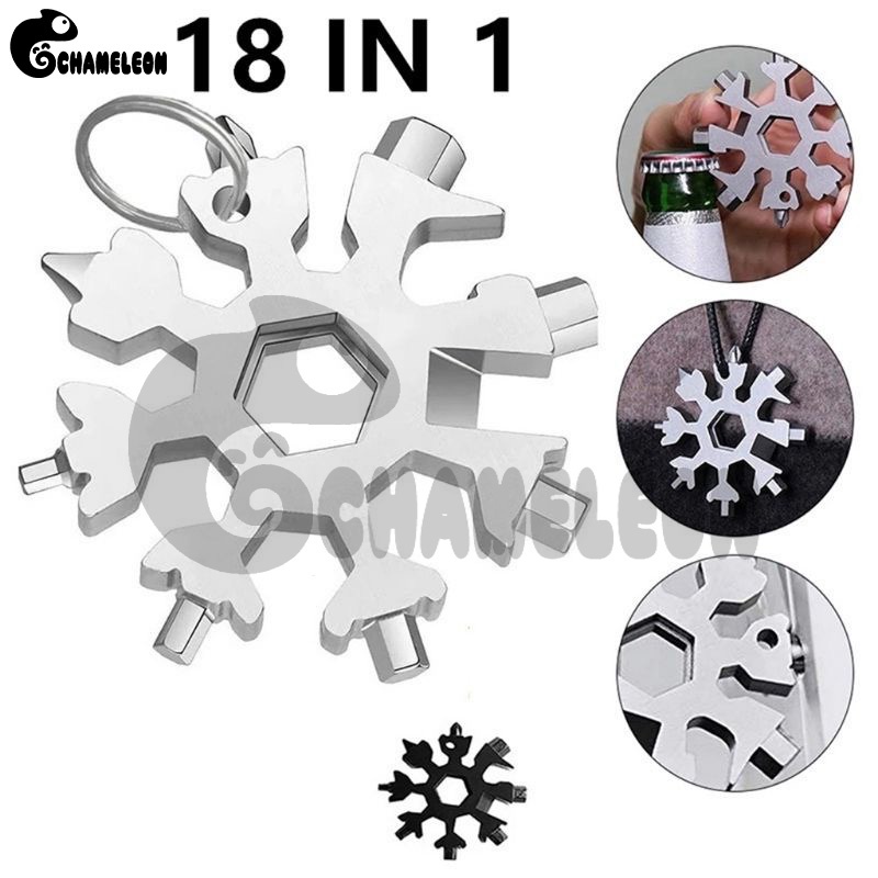 18-in-1 Snowflake Multi Tool Xmas Stainless Steel Snowflake Bottle