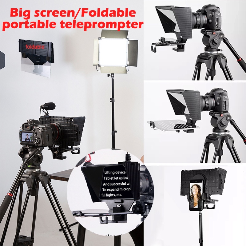Teleprompter for Studio Live fits Mobile Tablet Clip Camera Portable