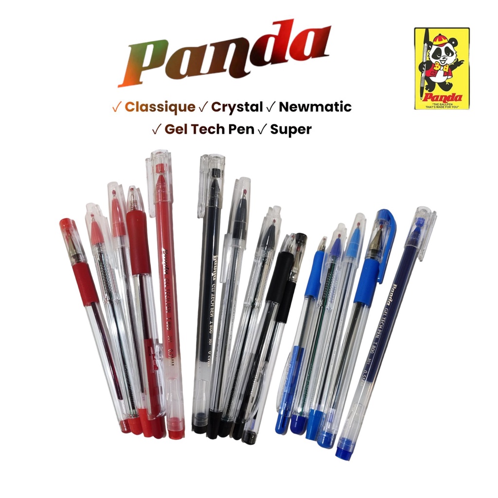 1 CASE Original Panda Ballpen Classique, Crystal, Newmatic, Gel Tech