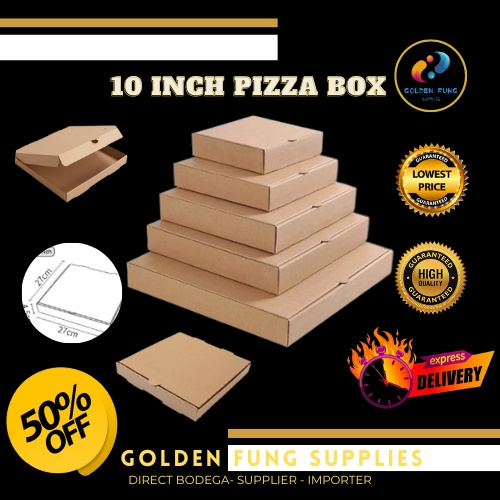 10 INCHES CORRUGATED PIZZA BOX (200 PCS) Shopee Philippines