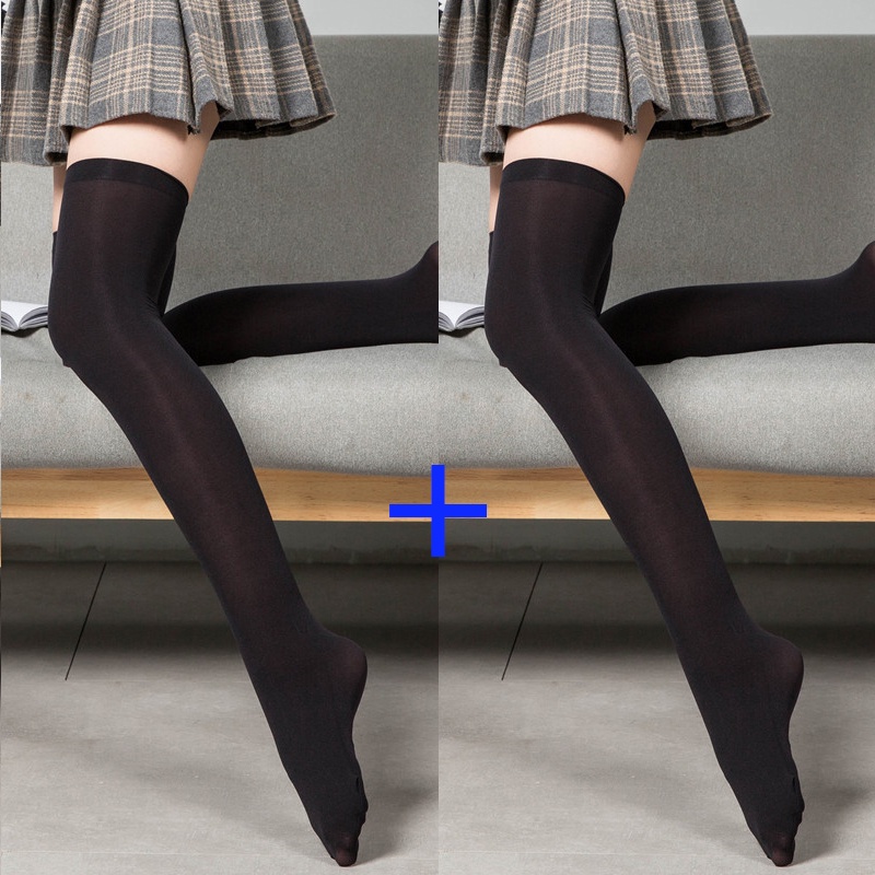 Women Velvet Elastic Long Tube Stockings Over-knee Thigh Stocking Skin ...