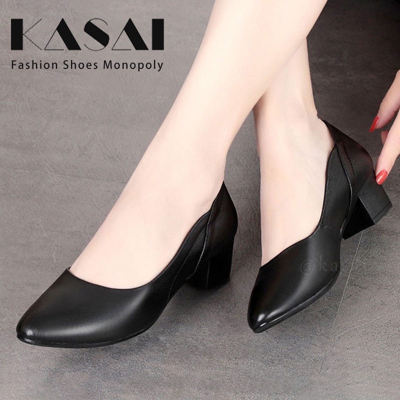 Shuta black shoes korean shoes high heels for women korean black heels ...