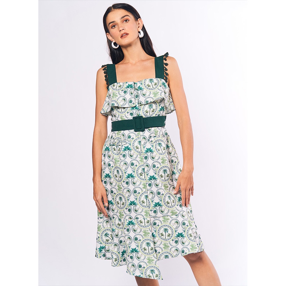 Monochromatic Abia Sleeveless Dress W/ Belt (Multi) Shopee Philippines