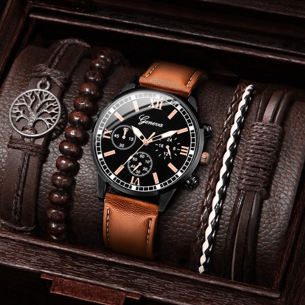Geneva watch leather band hotsell