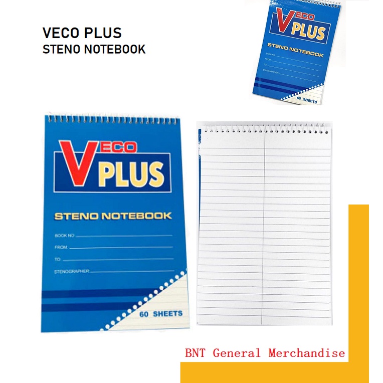 Steno Notebook Veco Plus Steno Notebook, 60 Sheets, Blue 6
