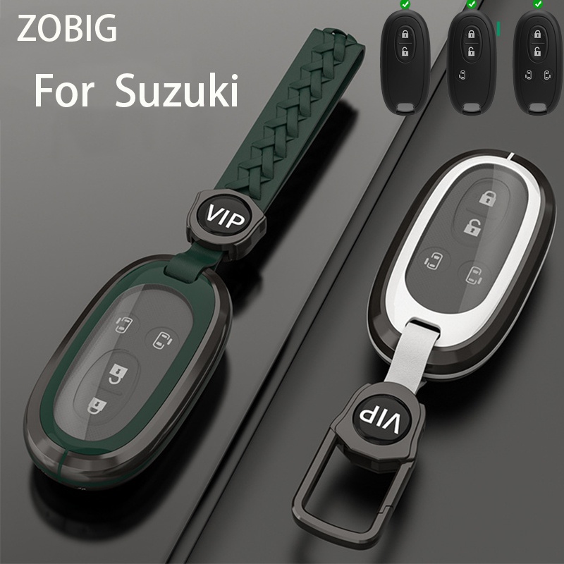 Zobig For Suzuki Key Fob Cover With Keychain Zinc Alloy Protection Key