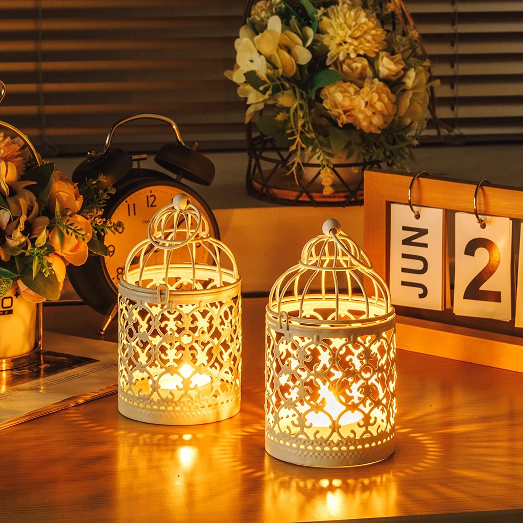 Tealight Candle Holder Metal Birdcage Candlestick Hanging Lanterns Home Decor Shopee Philippines