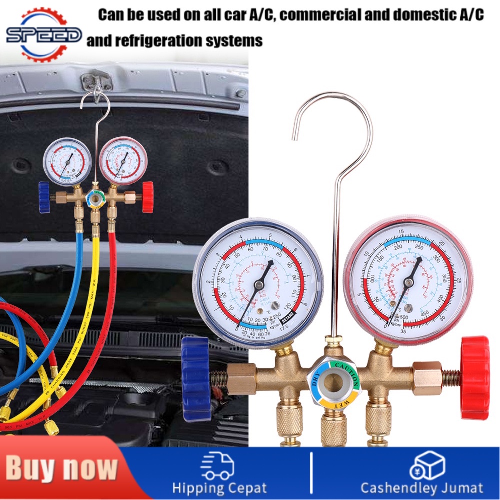 R134A Aircon Manifold Gauge Freon Pressure Gauge AC Refrigerant