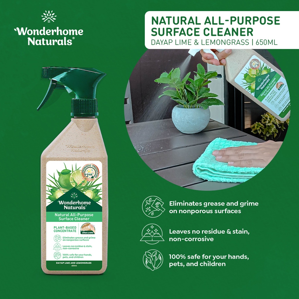 Wonderhome Natural AllPurpose Surface Cleaner 650ml Dayap Lime