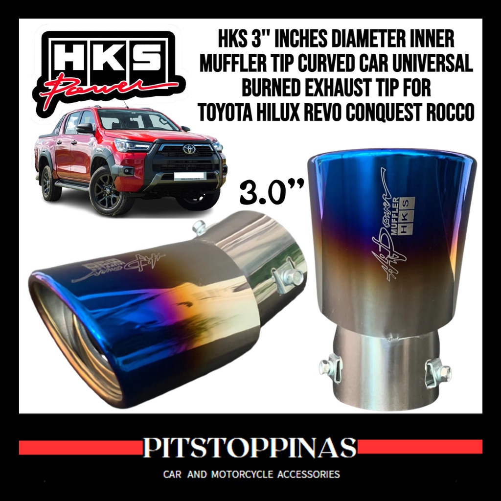 Toyota Hilux Revo Conquest Rocco HKS 3" MUFFLER TIP Curved Car