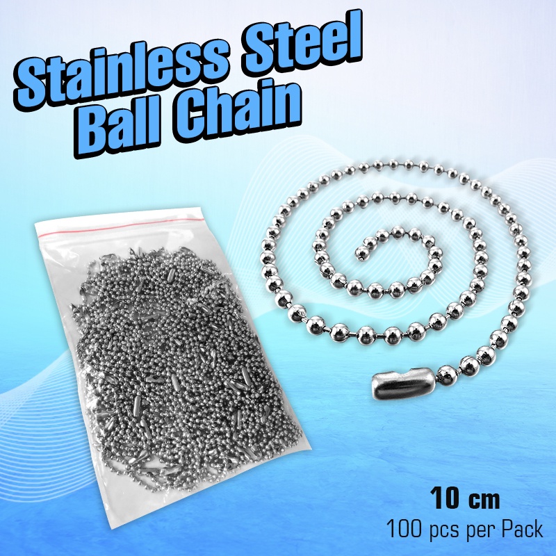 Stainless Steel Ball Chain 10cm Long For Tags Making 100 Pcs Shopee