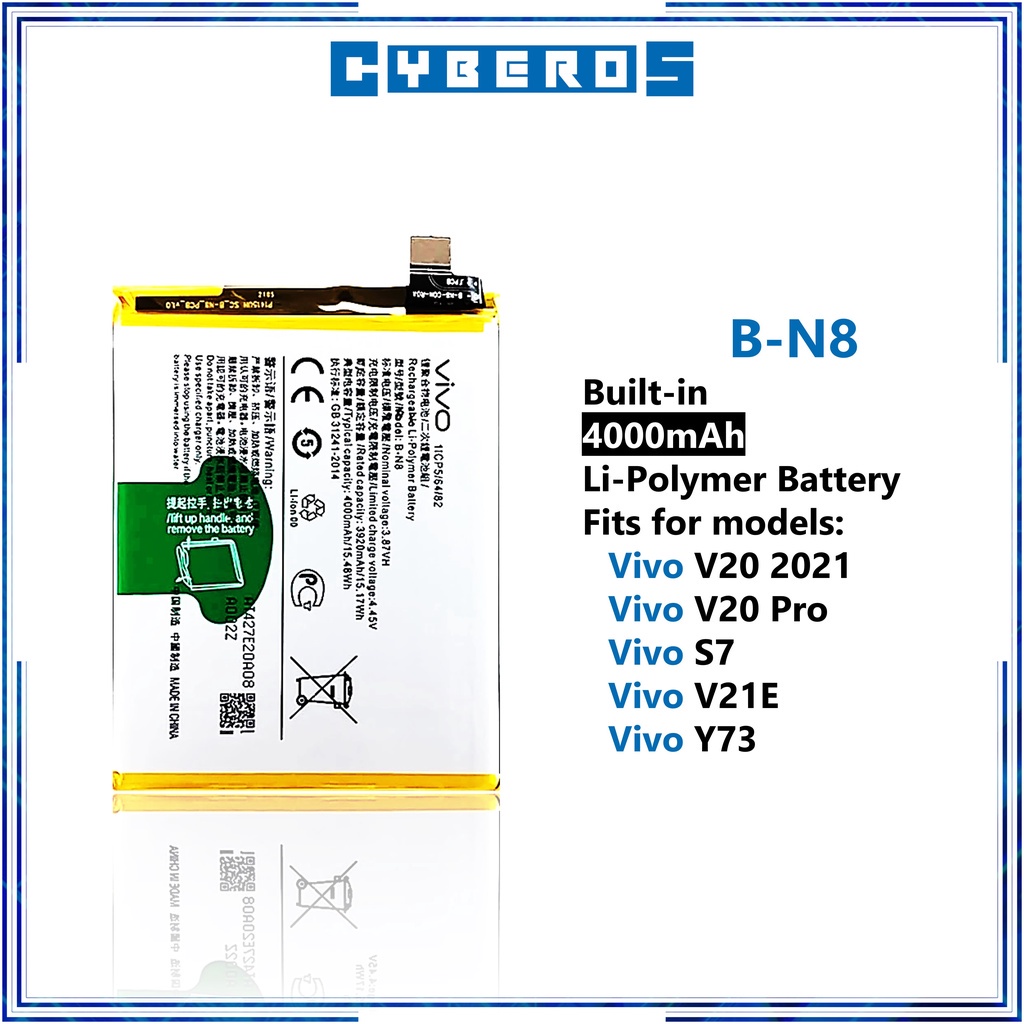 Battery of Vivo V20 2021 / V20 Pro / S7 / V21E / Y73 B-N8 | Shopee ...