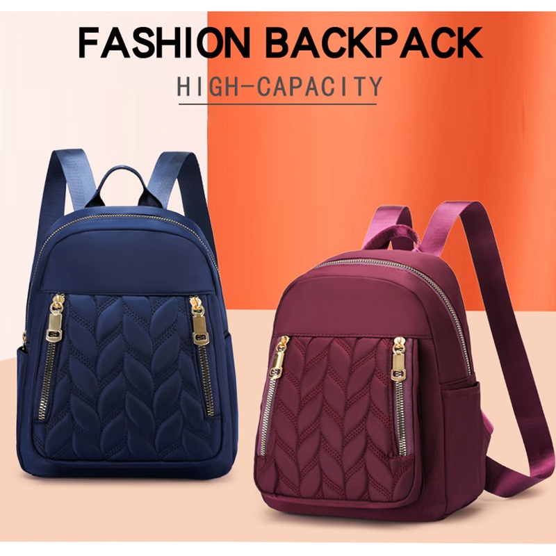 HLS#Nylon Waterproof Backpack for Women/Fashion school Travel Casual ...