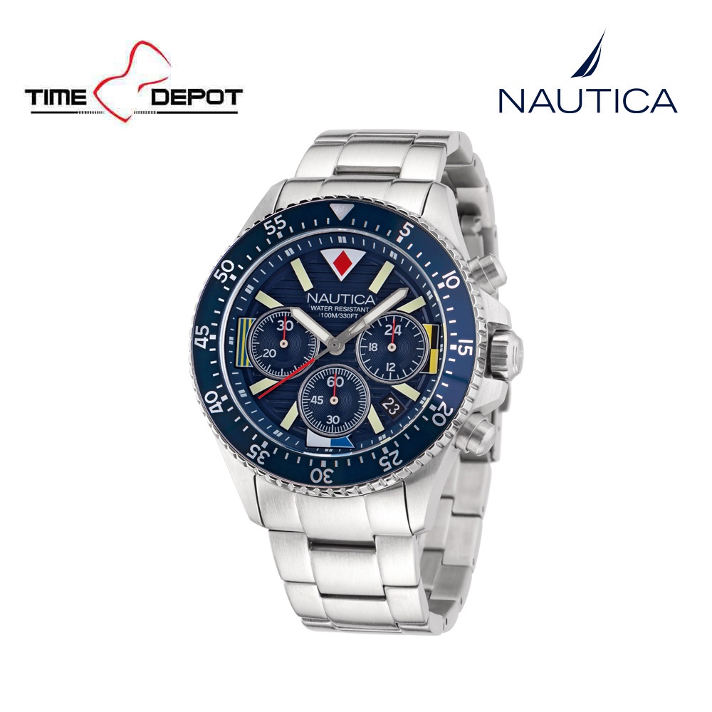 Nautica steel best sale water resistant 100m