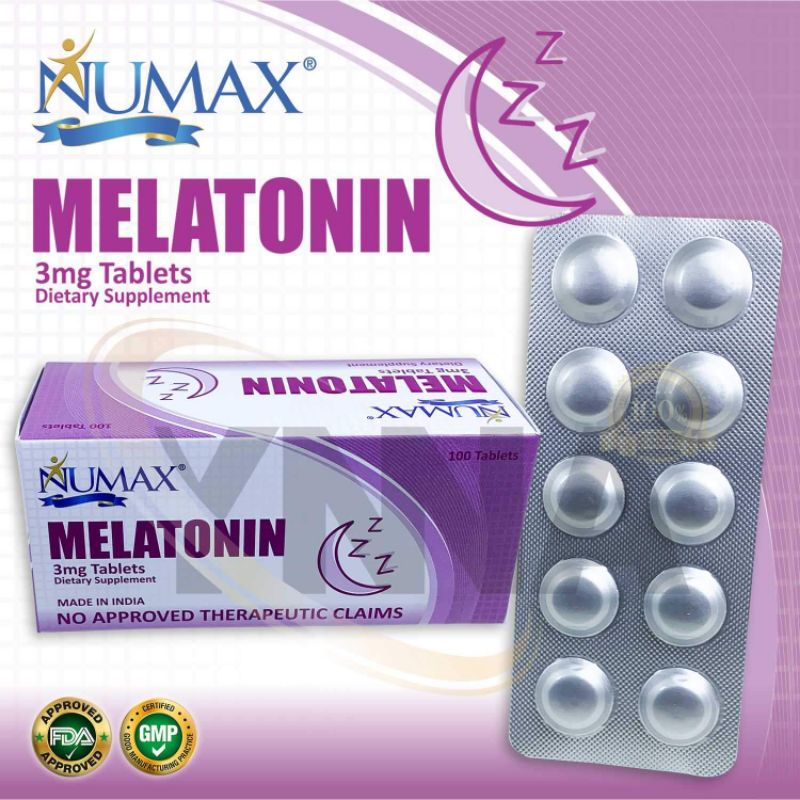 Numax Melatonin 3mg 100tablet/BOX (FOR BETTER SLEEP SUPPORT) | Shopee ...