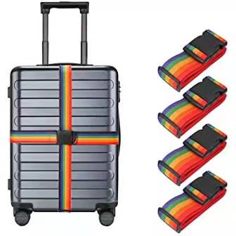Personalised Rainbow Luggage Strap – Adjustable Suitcase Belt With 3-Digit Lock, LGBTQ+ Pride Travel Gift